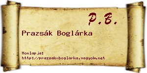 Prazsák Boglárka névjegykártya