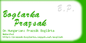 boglarka prazsak business card